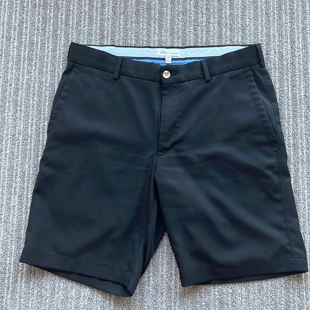 Peter Millar Salem Performance Shorts - Black - 31" Waist - 9" inseam